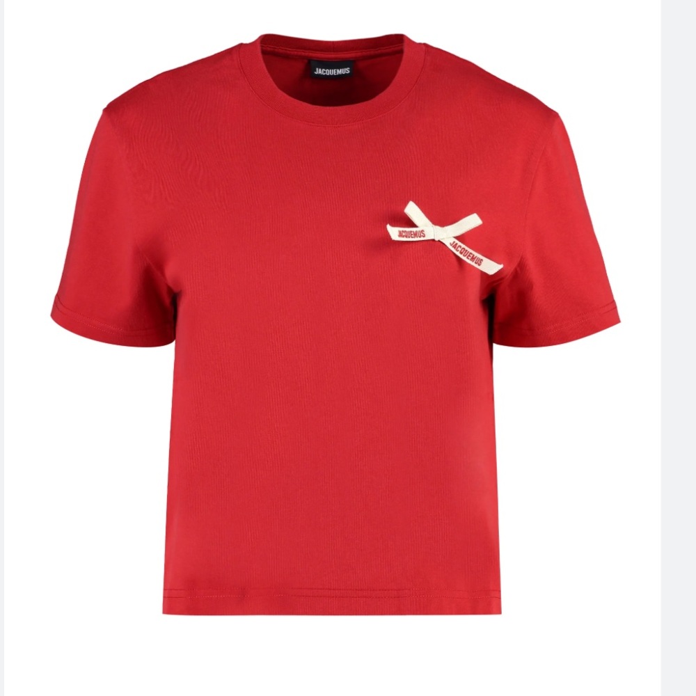 Jacquemu Red Short-Sleeve Tee with logo ribbon size small